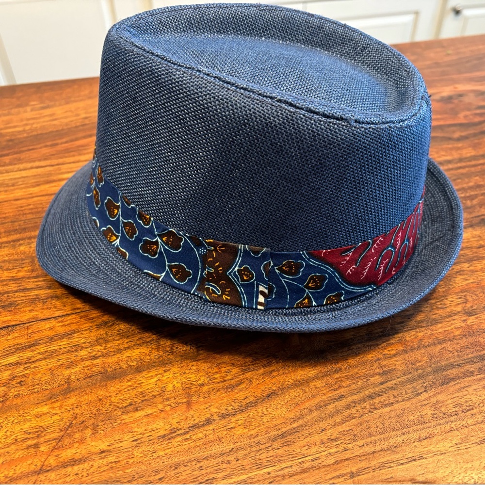 African Straw Fedora stingy brim - from Benin 🇧🇯 M / 57-58 / US 7 1/8 - 7 1/4